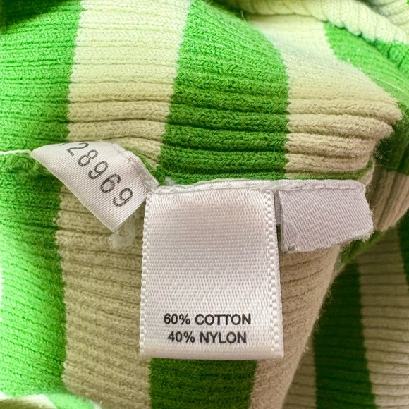 LOFT White and Green Striped Sweater - Picture 5 of 6